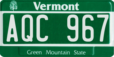 VT license plate AQC967