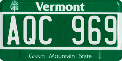 VT license plate AQC969