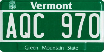 VT license plate AQC970