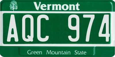 VT license plate AQC974