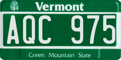 VT license plate AQC975