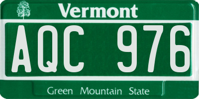 VT license plate AQC976