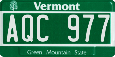 VT license plate AQC977