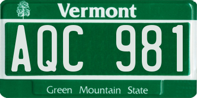 VT license plate AQC981