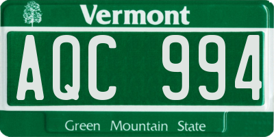 VT license plate AQC994