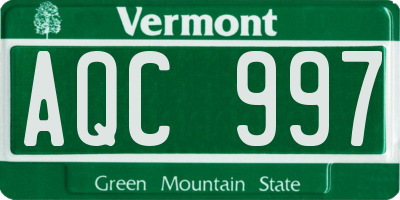 VT license plate AQC997