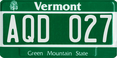 VT license plate AQD027