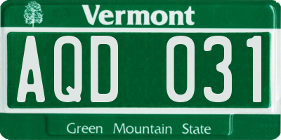 VT license plate AQD031