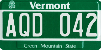 VT license plate AQD042