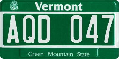 VT license plate AQD047