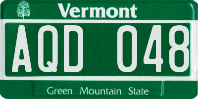 VT license plate AQD048