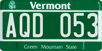 VT license plate AQD053