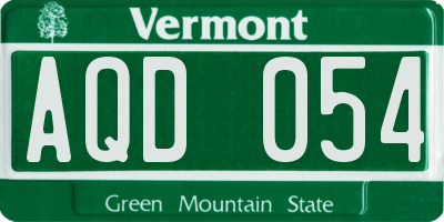 VT license plate AQD054