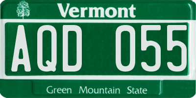 VT license plate AQD055