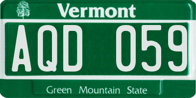 VT license plate AQD059