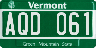 VT license plate AQD061
