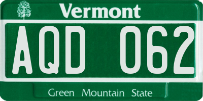 VT license plate AQD062