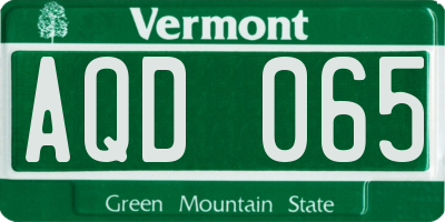 VT license plate AQD065