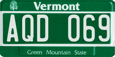 VT license plate AQD069