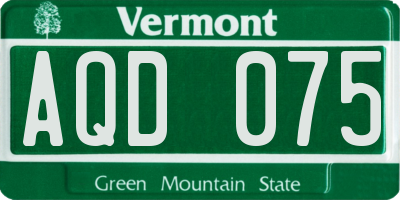 VT license plate AQD075