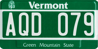 VT license plate AQD079
