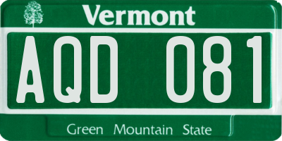 VT license plate AQD081
