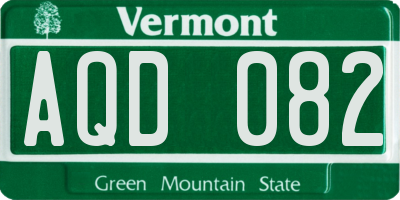 VT license plate AQD082