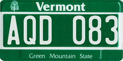 VT license plate AQD083