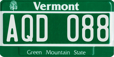 VT license plate AQD088