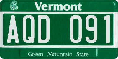 VT license plate AQD091
