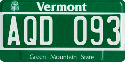 VT license plate AQD093