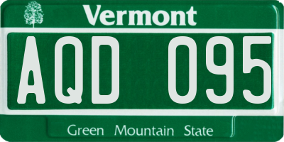 VT license plate AQD095