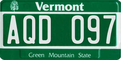 VT license plate AQD097