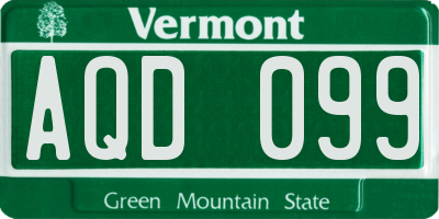 VT license plate AQD099