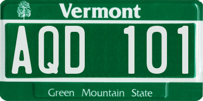 VT license plate AQD101