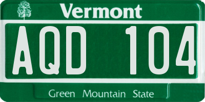 VT license plate AQD104