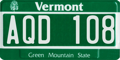 VT license plate AQD108