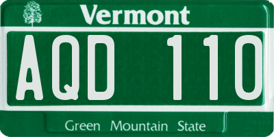 VT license plate AQD110