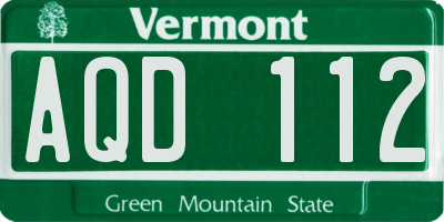 VT license plate AQD112
