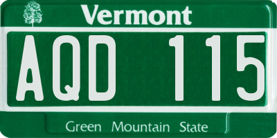 VT license plate AQD115