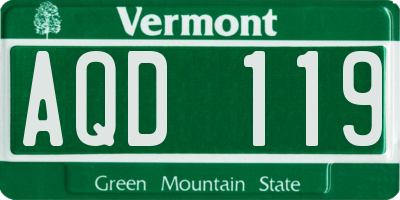 VT license plate AQD119