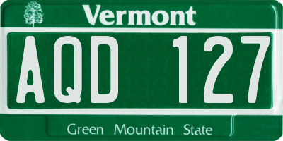 VT license plate AQD127