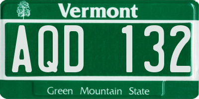 VT license plate AQD132