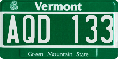 VT license plate AQD133