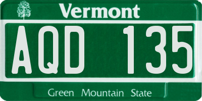 VT license plate AQD135