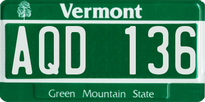 VT license plate AQD136