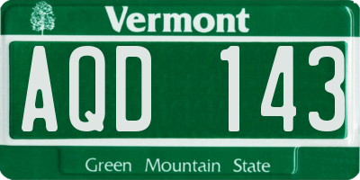 VT license plate AQD143