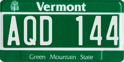 VT license plate AQD144