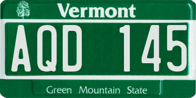 VT license plate AQD145
