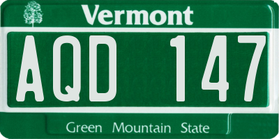 VT license plate AQD147